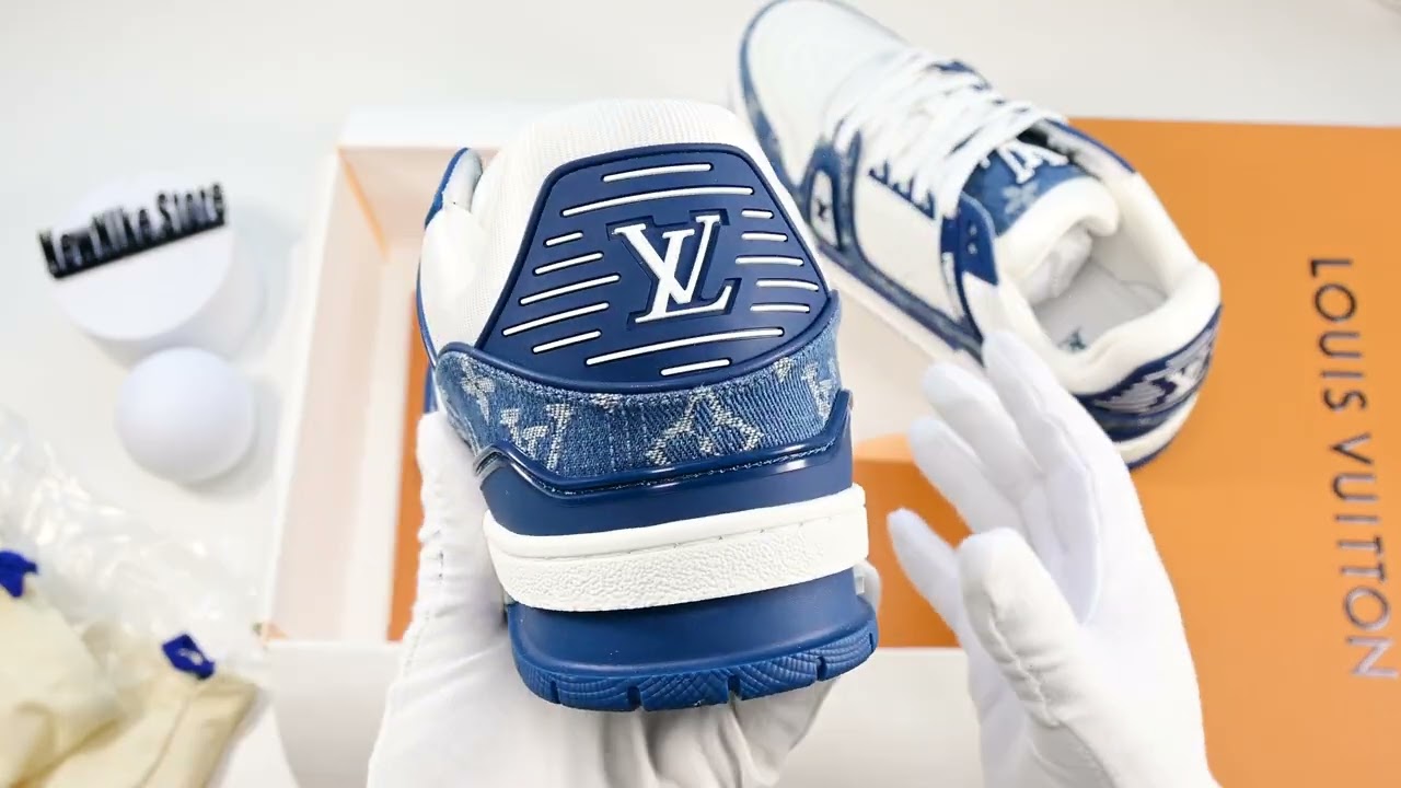 Louis Vuitton LV Trainer Monogram Denim White Blue