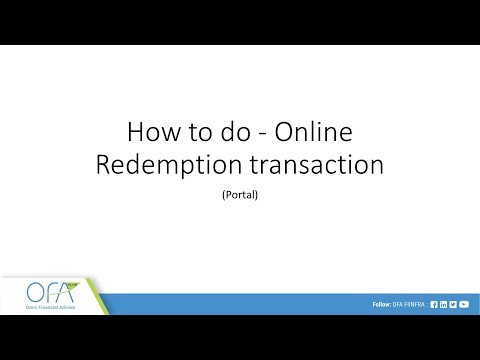 How to do Online Redemption Transaction on OFA Portal
