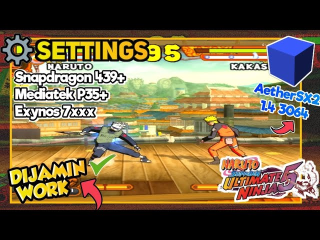 NARUTO ULTIMATE NINJA 5  AETHERSX2 BETTER SETTINGS - MELHORES  CONFIGURAÇÕES + SAVE ALL CHARACTERS!! 