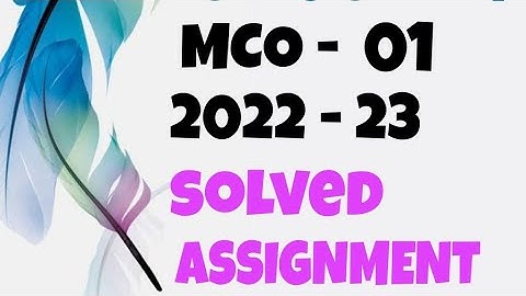 IGNOU mco-1 | 2022-23 | Solved assignment | Pdf | IGNOU GALAXY PUBLICATIONS