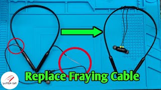 Replace Fraying wireless bluetooth headset cable || UniX bluetooth Cable wire Repair || buttonset screenshot 1