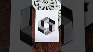 3d optical illusion drawing/Hexagon 3d illusion drawing #hexagon #illusion #easy #lines #3d #shorts