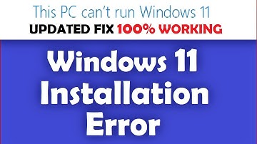 Windows 11 Installation Error | This PC Can