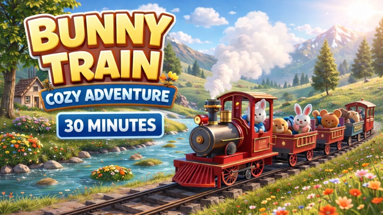 Bunny’s Dream Train 🚂 | Calm Daytime Journey for Kids (30 Minutes)