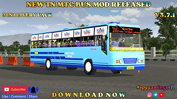 NEW TN MTC BUS MOD 3 IN 1 LIVERY PACK RELEASED |BUSSID V3.7.1| #newbussidmod #bussidid #spggaming