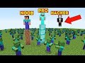 Minecraft NOOB vs PRO vs HACKER - ZOMBIE APOCALYPSE CHALLENGE AND SURVIVAL in Minecraft battle