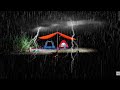 diguyur hujan deras, ada gangguan dari luar tenda,berburu puyuh, relaxing rain sound.