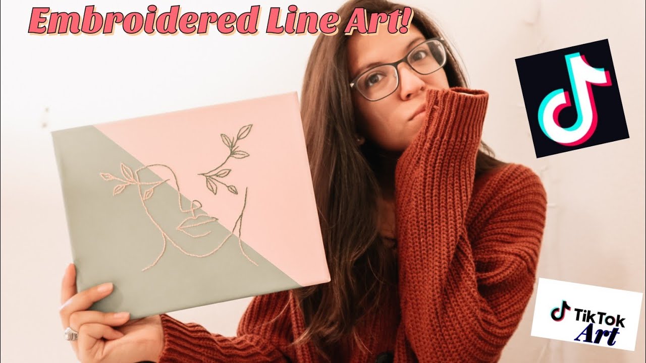 Embroidered Line Art! | Tiktok Art Trend