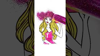 💖 Barbie Girl Glitter Coloring 💅 Beautiful DIY Art for Kids ✨ #glitter #art #barbie #color #kids