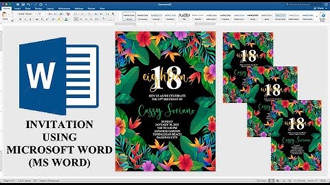 SUMMER TROPICAL IN BLACK | How to make DEBUT INVITATION in Microsoft Word (MS Word) | Cassy Soriano
