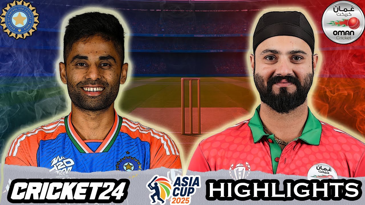 India vs Oman, 12th Match, Group A Highlights Cricket 24 #asiacup - YouTube