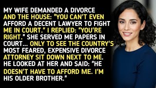 MY WIFE DEMANDED A DIVORCE AND THE HOUSE: YOU CAN'T EVEN AFFORD A DECENT LAWYER TO FIGHT ME IN...