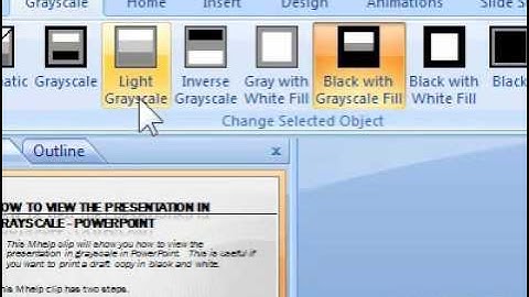 How to view the presentation in grayscale