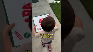 Delivering pizza is all work and no pizza! 🍕 #pizza #kids #jobs #papajohns  #shorts