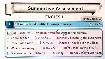 4th Standard English Workbook Term1 Summative Assessment 2025-26 @illanthendral7 