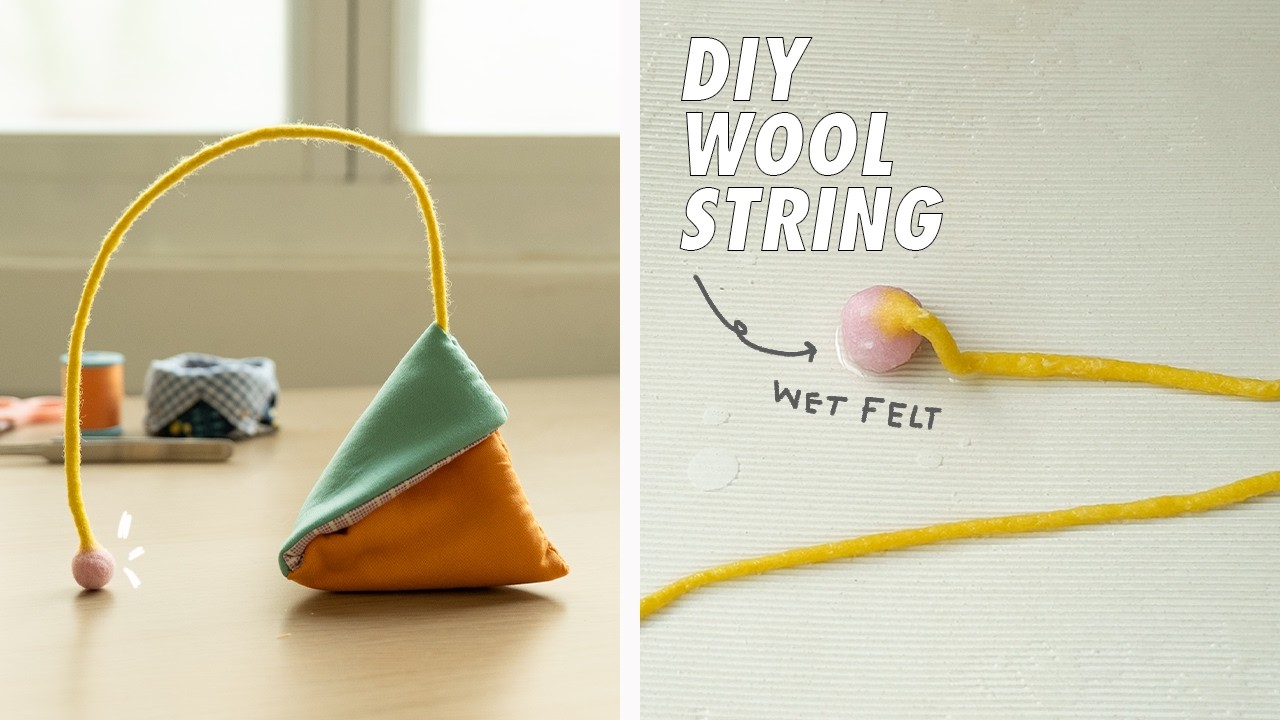 Создайте потрясающий треугольный мешочек с помощью шерстяной веревки своими руками!