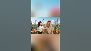 Capybara đi tàu lượn cùng bé và cái kết #capybaravaba