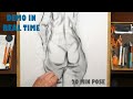 Figure Drawing Demo w/ reference. Standing Pose, Female