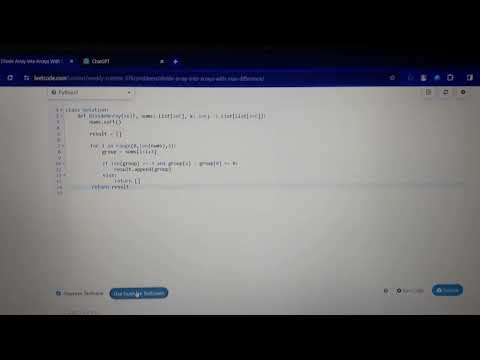divide array into arrays with max difference #leetcode #leetcodecontest