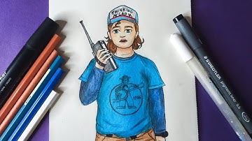 How to Draw DUSTIN HENDERSON - Stranger Things 4 | Step by Step
