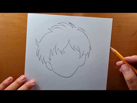 Esboço de anime fácil | Como desenhar um menino bonito de anime passo a passo lápis