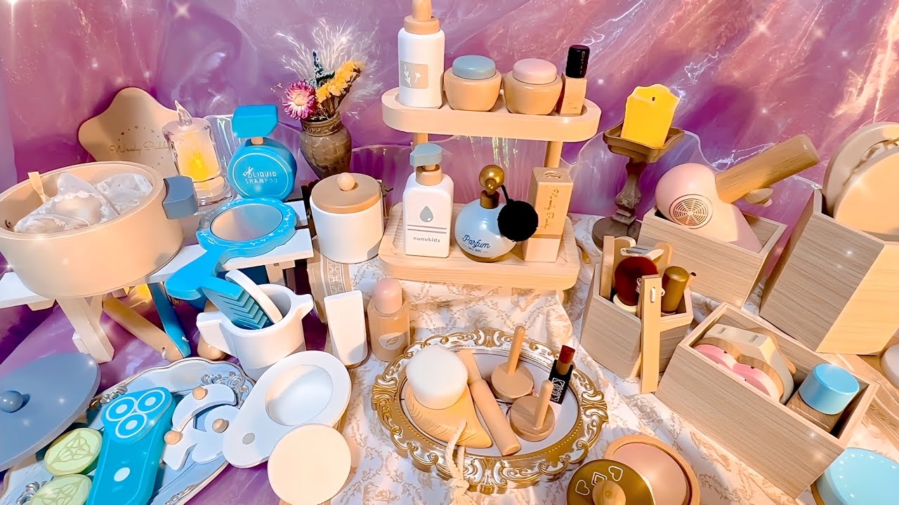 ASMR】おもちゃの木のコスメのカチャカチャ音🌲My wooden make up