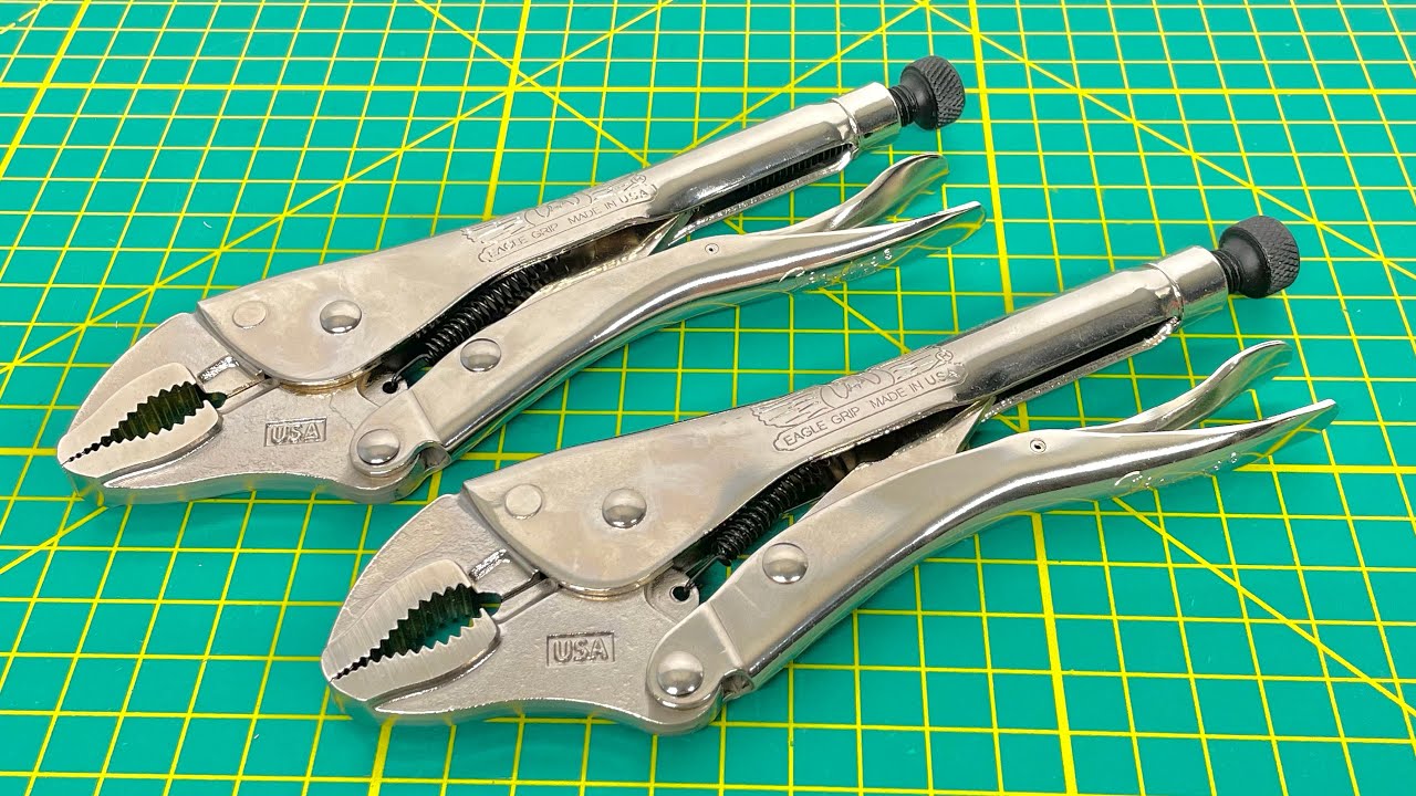 Eagle Grip (Made In USA) Curved Jaw Locking Pliers w/ Wire Cutter