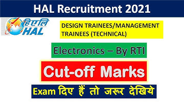HAL MT DT electronics 2021 official cut off | hal design trainee electronics cut off 2021