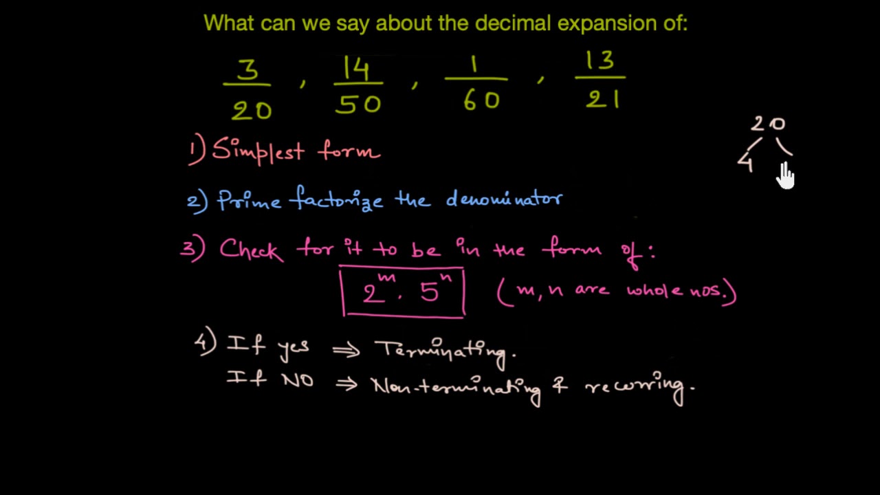 ⁣Identifying terminating decimals | Real numbers | Maths | Khan Academy