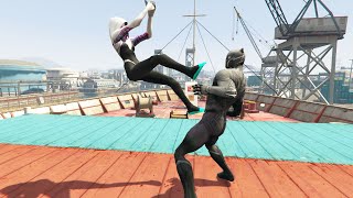 GTA V - Ragdolls And Fails Compilation V.43 ( Spider Gwen Vs Black Panther / Epic Ragdolls )