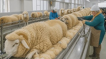 Unbelievable Wool Harvesting Machine! 😳 Modern Sheep Shearing Process