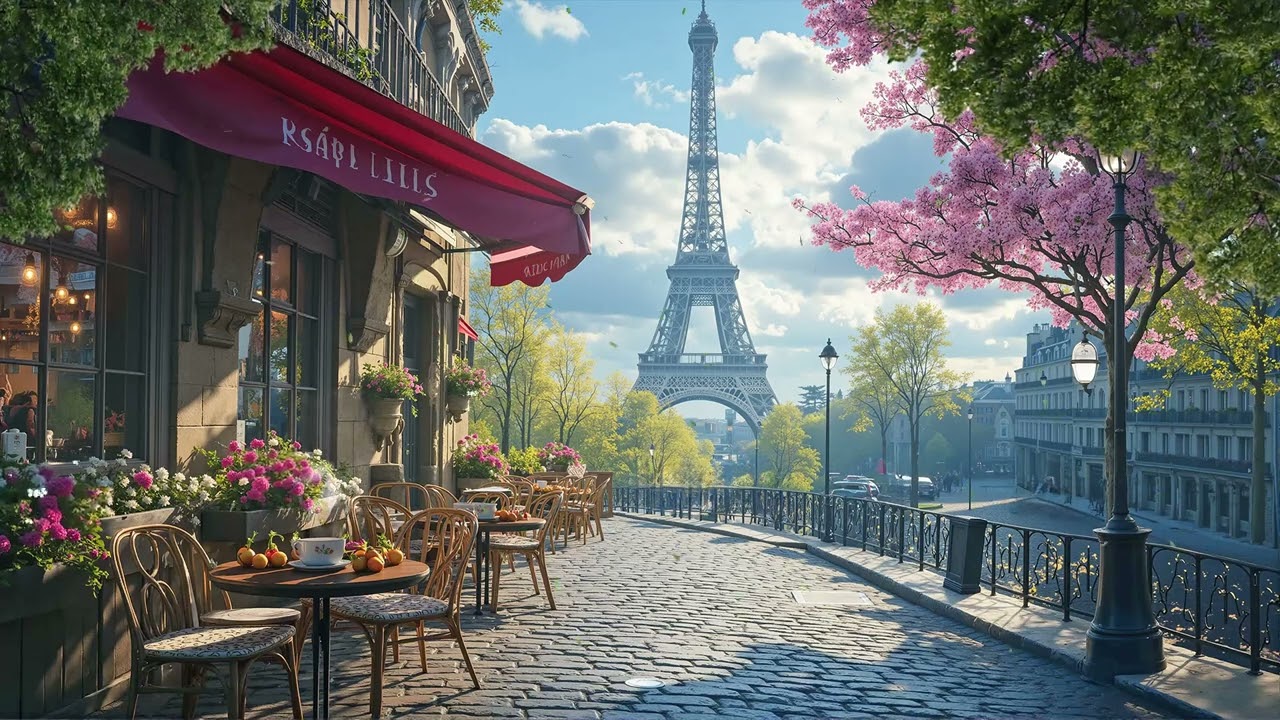 Relaxing Jazz Coffee & Scenic Landscape Ambience - Eiffel