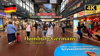 Exploring Hamburg 🇩🇪Hauptbahnhof | Germany’s Busiest Train Station | 4k UHD