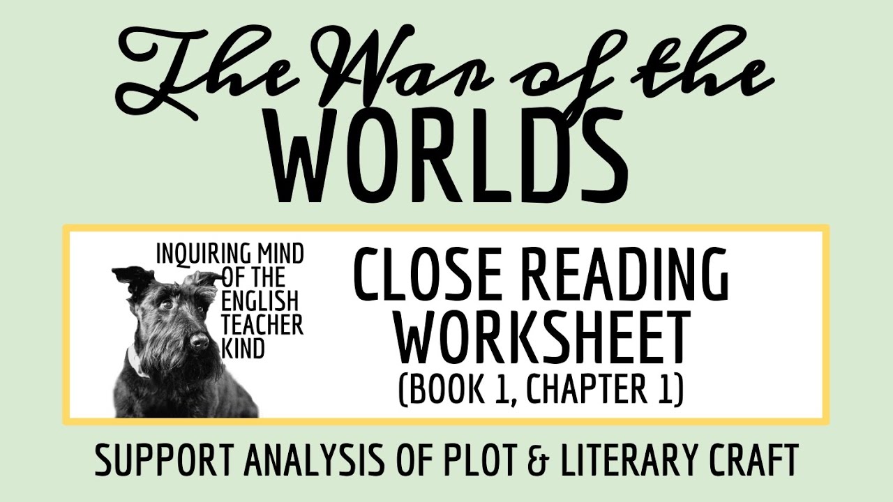 The War of the Worlds Book 1 Chapter 1 Close Reading Inference Worksheet