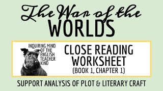 The War of the Worlds Book 1 Chapter 1 Close Reading Inference Worksheet