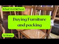 At home buying furniture and packing
