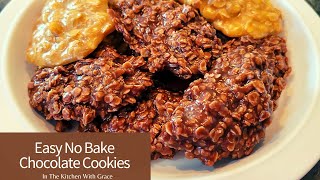 NO BAKE COOKIES | Chocolate Peanut Butter Oatmeal Cookie Recipe | Easy Cookie Recipes