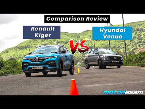 Renault Kiger vs Hyundai Venue Comparison - Turbo Petrol Battle | MotorBeam