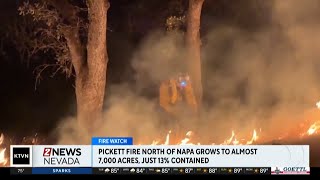 Pickett Fire north of Napa grows