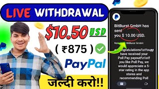 Paypal Earning Apps With Payment Proof Earn $10.50 Daily PayPal Cash Live Payment Proof App Poll Pay