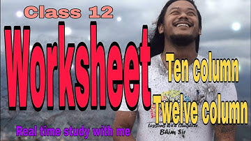 Worksheet / Class 12 /Account #Real time study with (Bhim Sir)