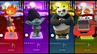 Elemental  🆚 Trolls 3  🆚 Kung-Fu Panda 4 🆚 Cars 3, Tiles Hop DANCE Battle! 🎮🕺