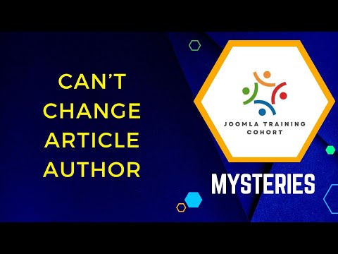 Can't Change Author of Joomla Article