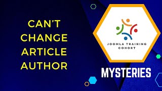 Can't Change Author of Joomla Article