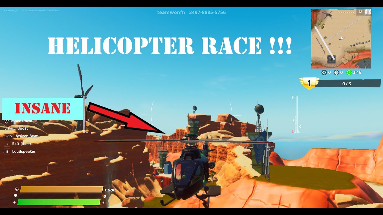 🚁HELICOPTER RACE!!! 🚁 INSANE CHOPPA MAP! (New Fortnite Creative Update with Choppa's + map code)