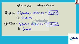 [Math] Consider the following functions  fx = 2 x , gx = 2x + 6 Find f ∘ gx  Find the domain of