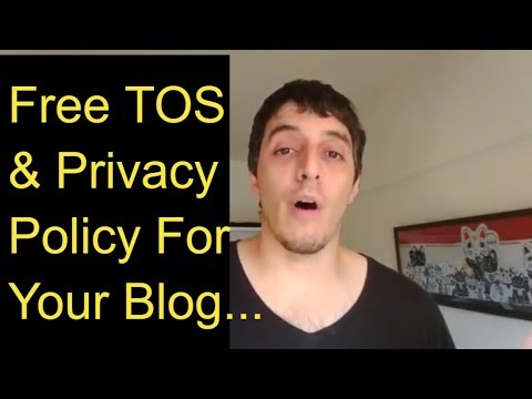 Best Way To Get a Terms Of Use And Privacy Policy For Your Blog - YouTube