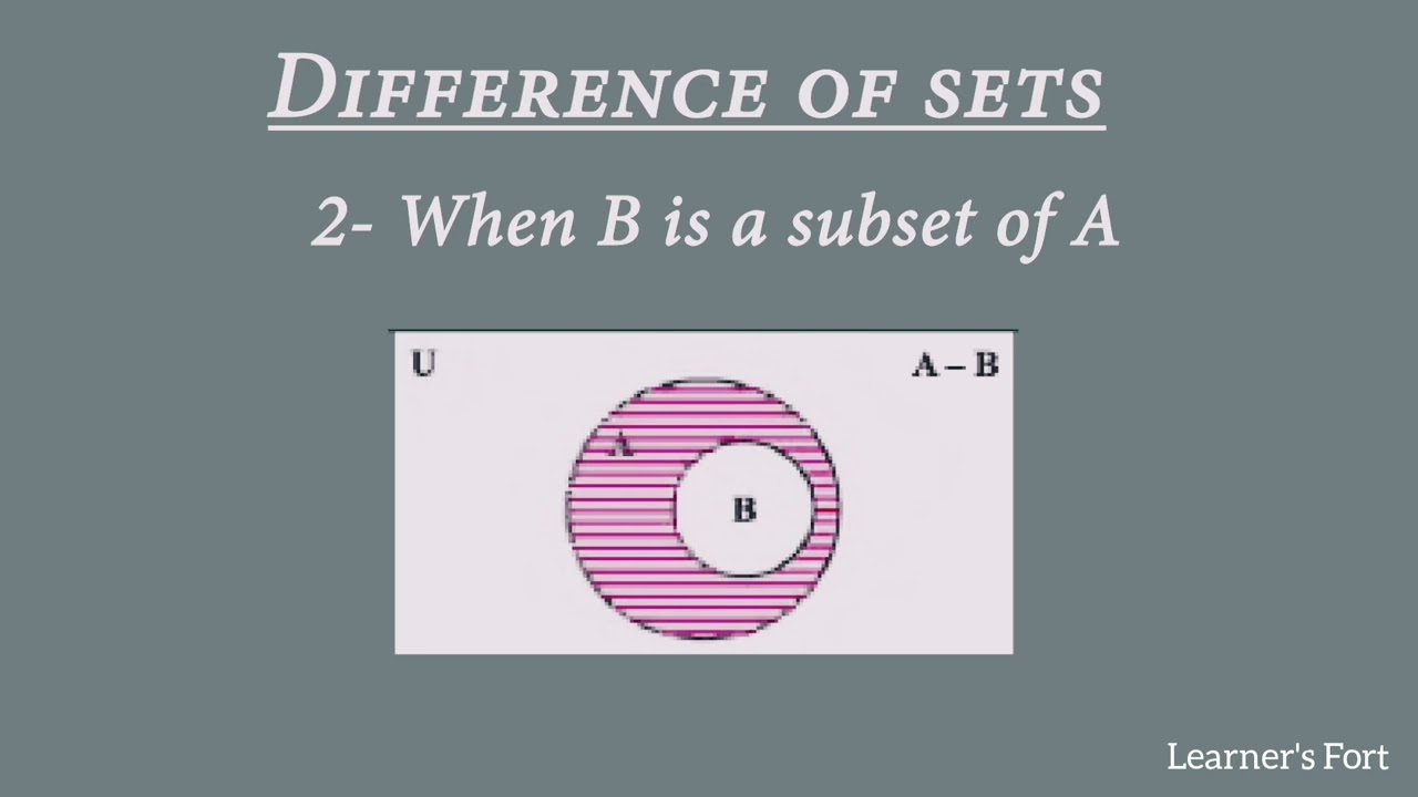 Разность множеств с использованием диаграммы Венна | Класс 7