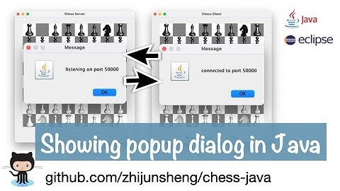 Java Chess 034: Showing dialog to report socket status