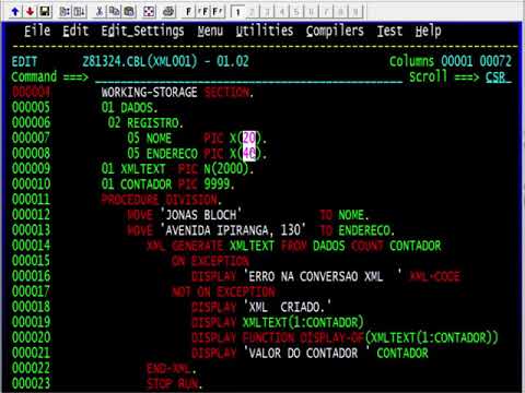 Gerando XML pelo Cobol !